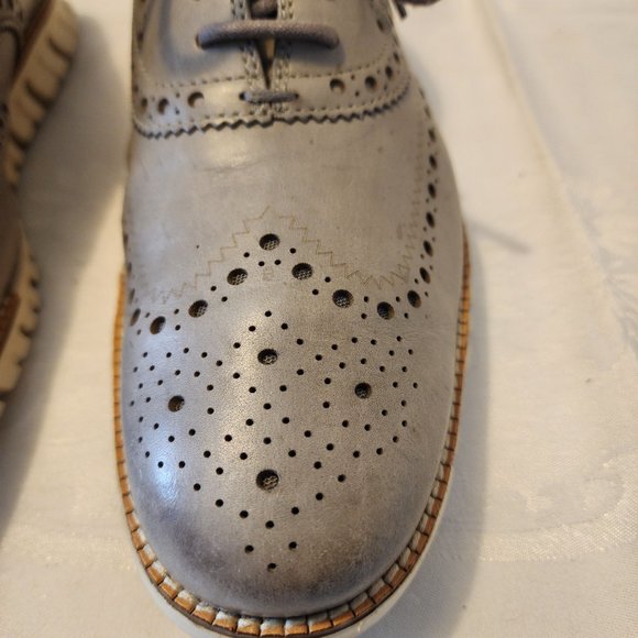 Men's Size 9 Cole Haan Zero Grand OS Grey Perforated Wingtip Oxfords … - Picture 5 of 12
